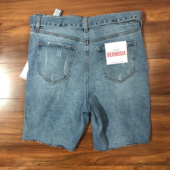 High rise denim Bermuda shorts - Picture 2 of 5